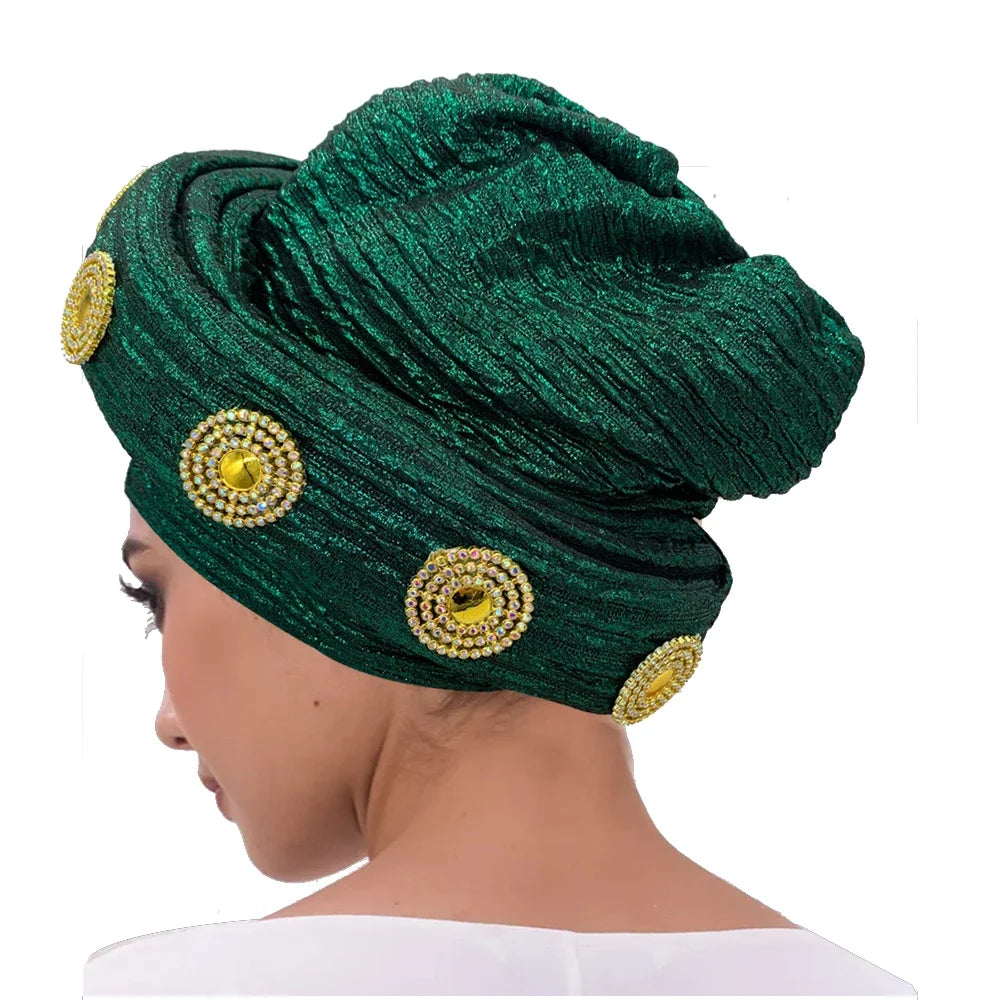 Female Wrap Head Bonnet Muslim Headscarf Hat Turbante Mujer African Autogele Headtie Fashion Women's Turban Cap
