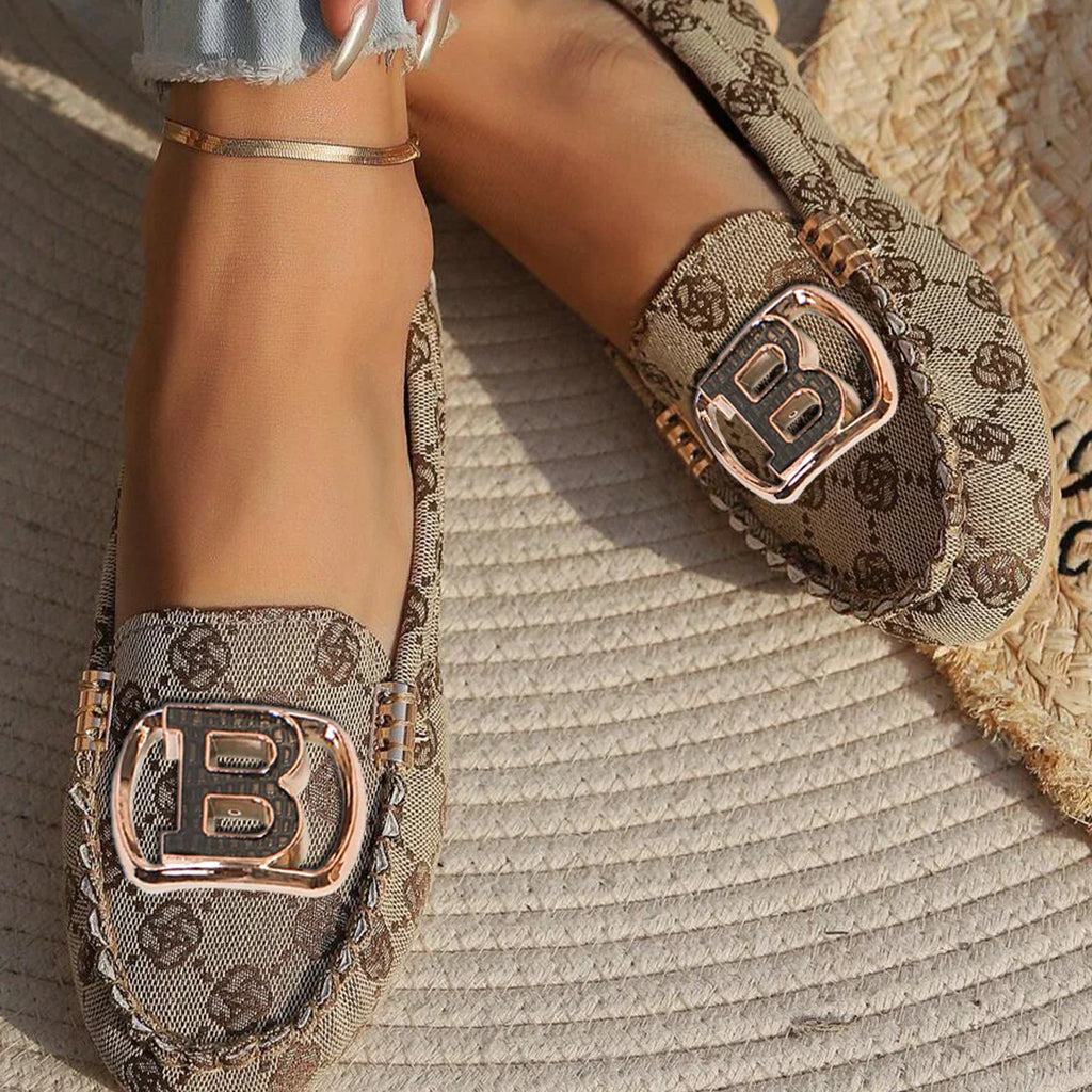 Women's floral loafers by SHOWLU FASHION STORE, elegant slip-on fabric driving flats with a floral pattern and comfortable design.