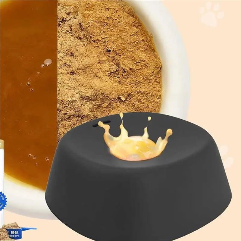 Slow feeder dog bowl with ball-in design for liquid treats, bone broth, and yogurt, helping to entertain and slow your dog's eating.