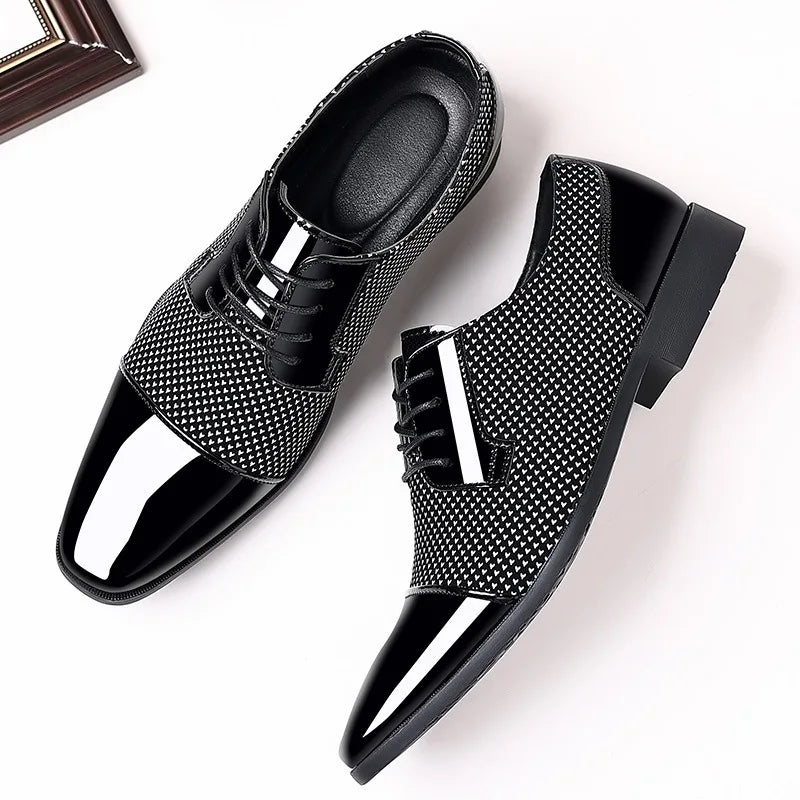 Men's UXST Oxford business shoes by Showlu Fashion, luxury PU leather, square toe dress flats, sleek and formal for professional wear.