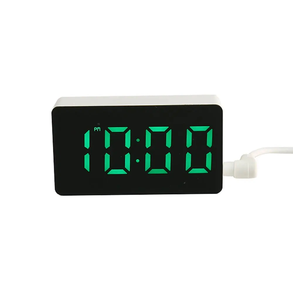 Showlu Smart General LED alarm clock displaying time on a sleek digital screen with alarm settings visible.