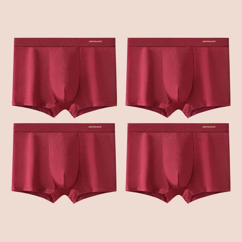 Showlu men's cotton boxer shorts with breathable mesh U pouch, comfortable underwear designed for support and airflow.