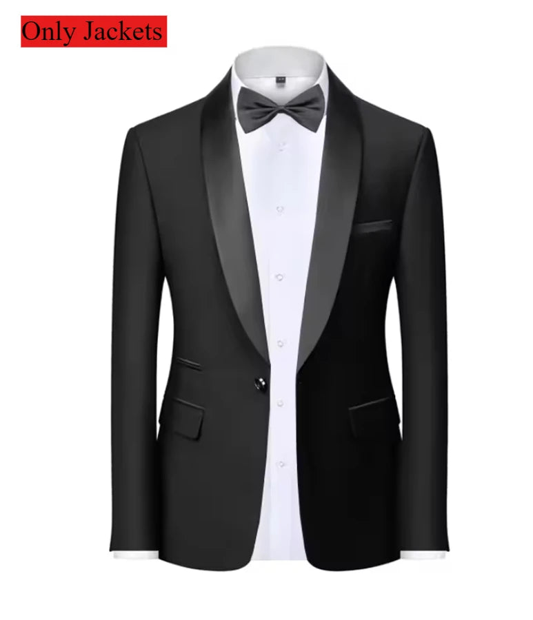 Men's slim fit wedding and business suit by Showlu Fashion, featuring a single-button jacket and matching pants set.