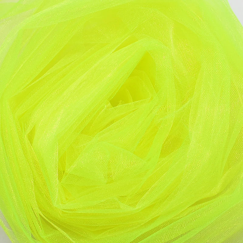 Wedding organza roll with sheer crystal tulle fabric for arch decor, party backdrop, or baby shower decoration.