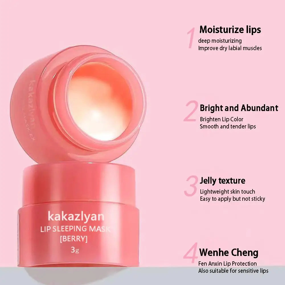 Showlu Smart General Jelly Lip Mask in a clear jar, showcasing its smooth, hydrating formula and vibrant packaging.