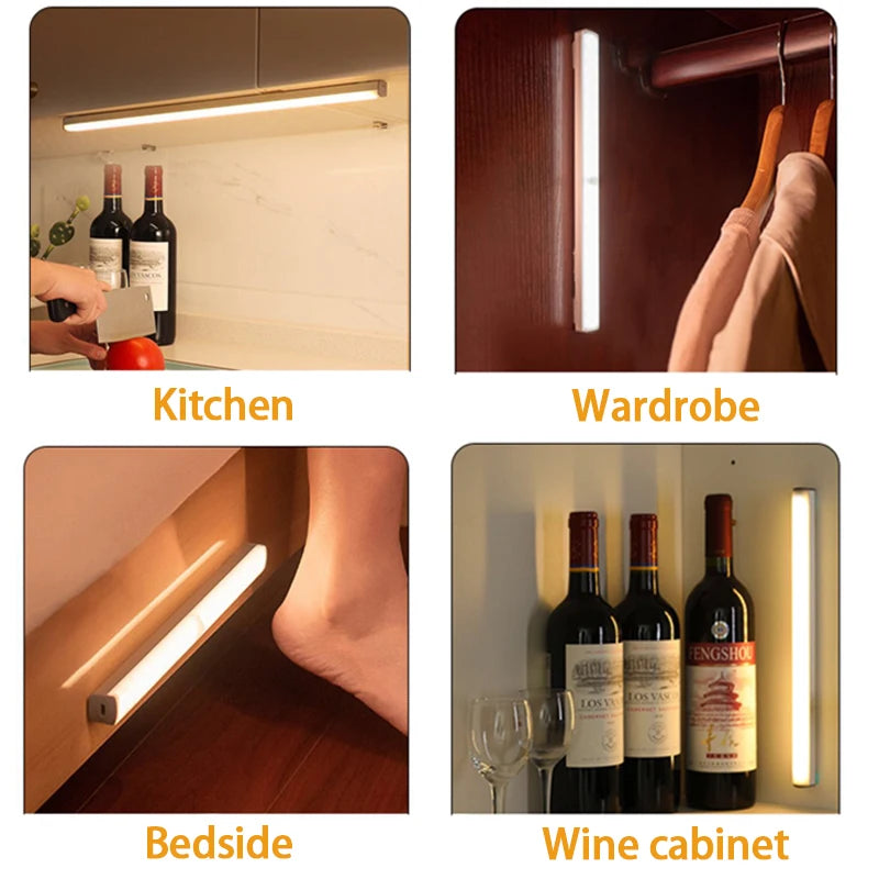 Rechargeable 50cm Digitaling Motion Sensor LED Night Light strip, ideal for automatic lighting in dark areas