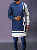 Showlu Men's casual two-piece set with long-sleeved top and trousers, stylish and comfortable for everyday wear.