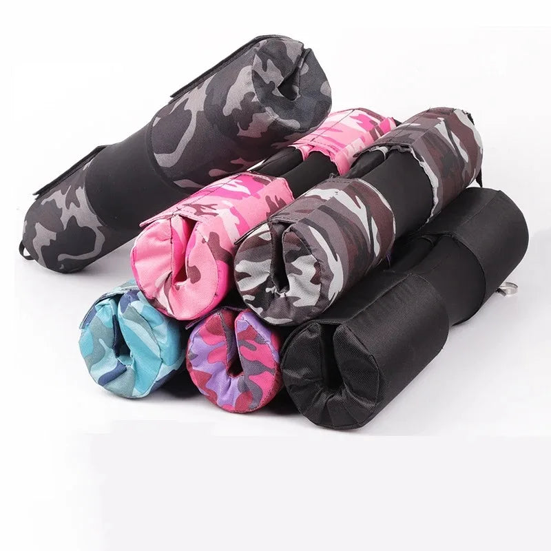 Thickened non-slip barbell shoulder pads with neck support for gym and weightlifting, providing comfort during strength workouts.