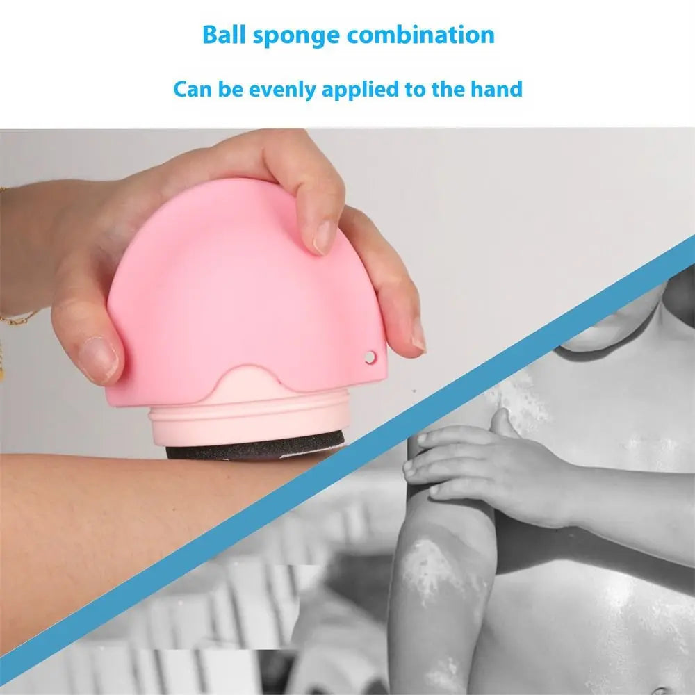 Refillable silicone suncream roller applicator in oval shape with stitching design, ideal for travel and skincare application.