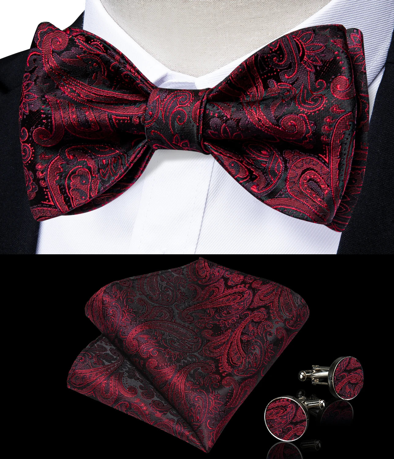 Brand New Men's Bow Tie Teal Green Blue Paisley Floral Silk Bow Tie Wedding Party Butterfly Bowknot Men Tie Accessories DiBanGu