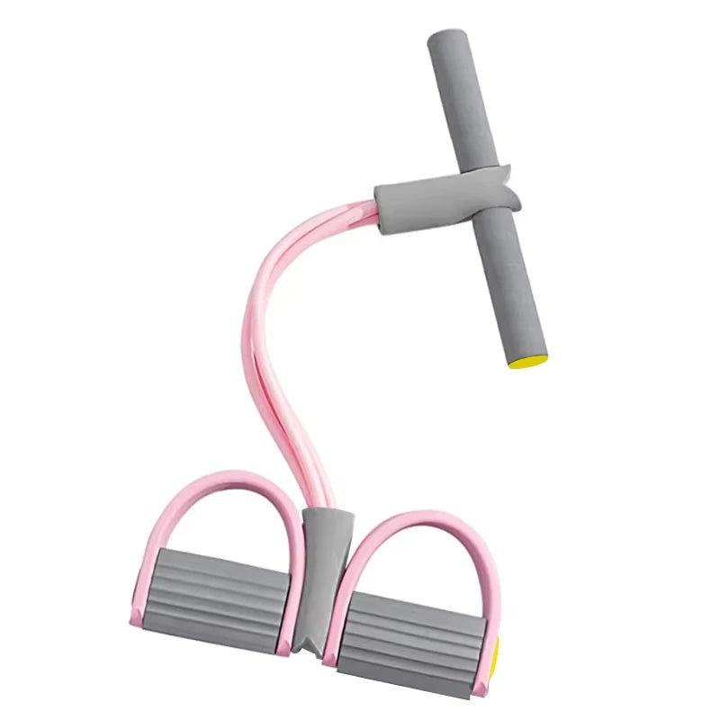 Four-tube resistance band for yoga and fitness, showing elastic pull ropes for waist, arm, and abdominal training by Showlu Fashion Store.