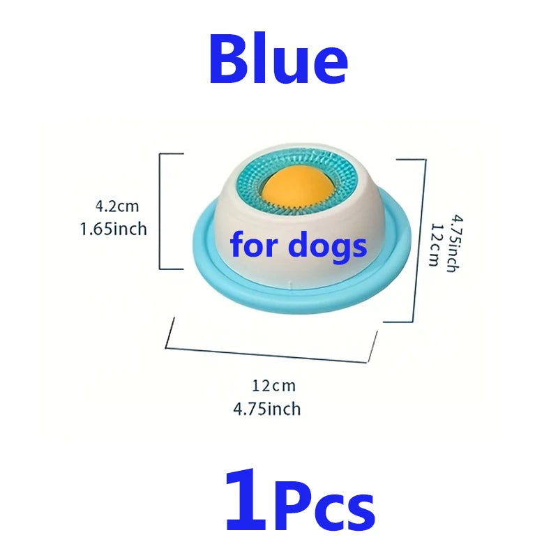 Showlu Fashion Store yogurt licking plate for dogs and cats, interactive snack bowl promoting dental health and licking behavior.