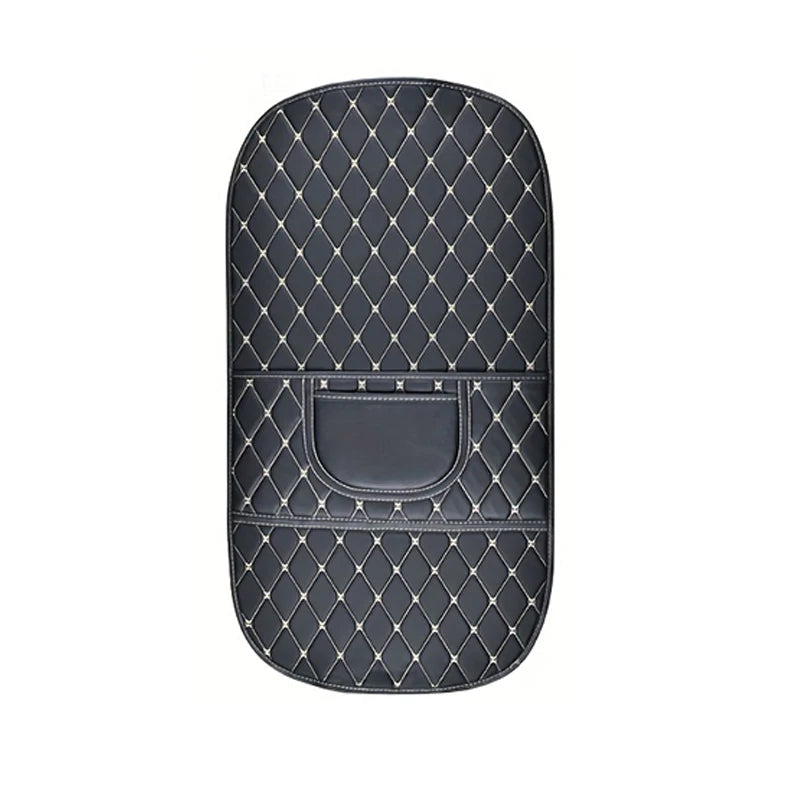 Showlu Smart General car seat back protector, durable black cover with adjustable straps and pockets for child safety and convenience