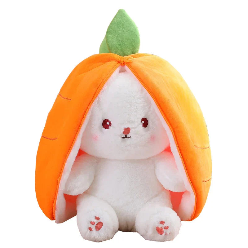 SHOWLU 18cm strawberry rabbit plush toy with zipper, soft stuffed animal doll perfect for kids and collectors