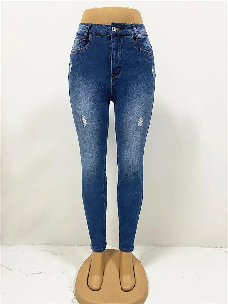 Matteobenni women's high waist skinny jeans in slim stretch denim, shown in a dark wash with a fitted silhouette.