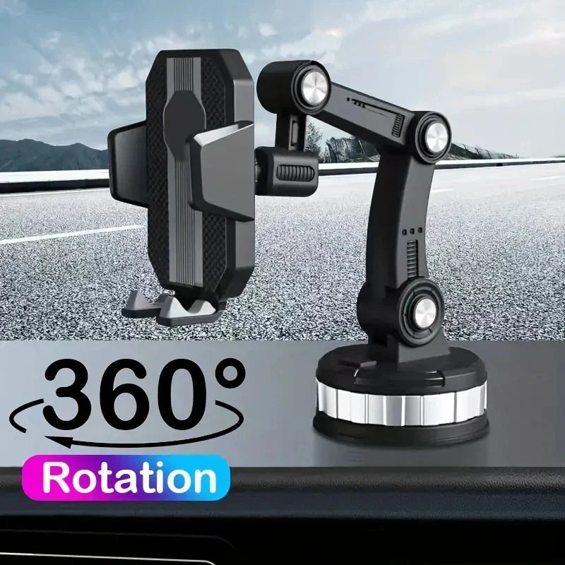 SHOWLU FASHION STORE VIKEFON 360° rotating universal car phone holder mounted on windshield, adjustable for secure phone grip.