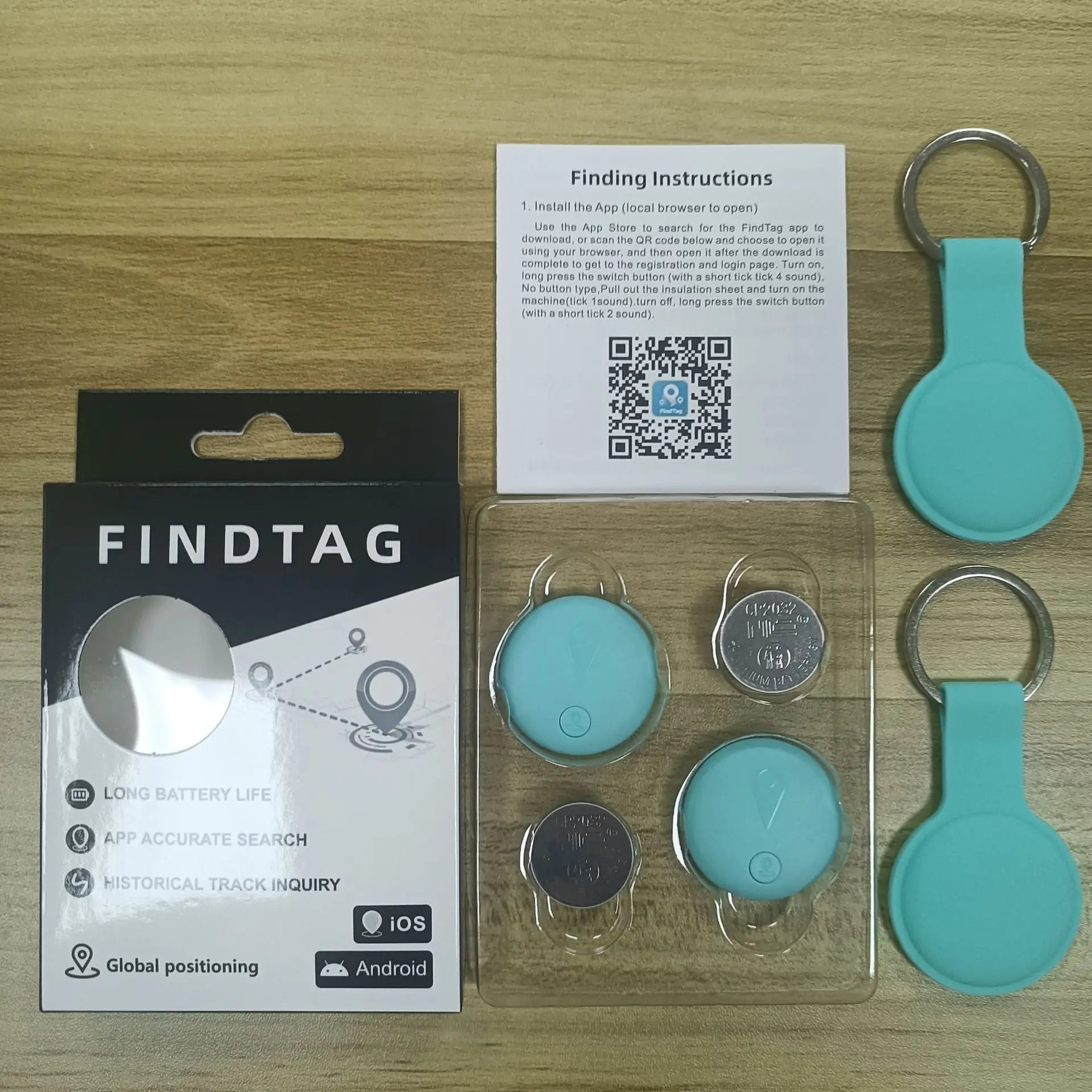 Showlu Anti-Lost AirTag Tracker waterproof smart tag for pets and kids, shown attached to a keychain in a clear image.