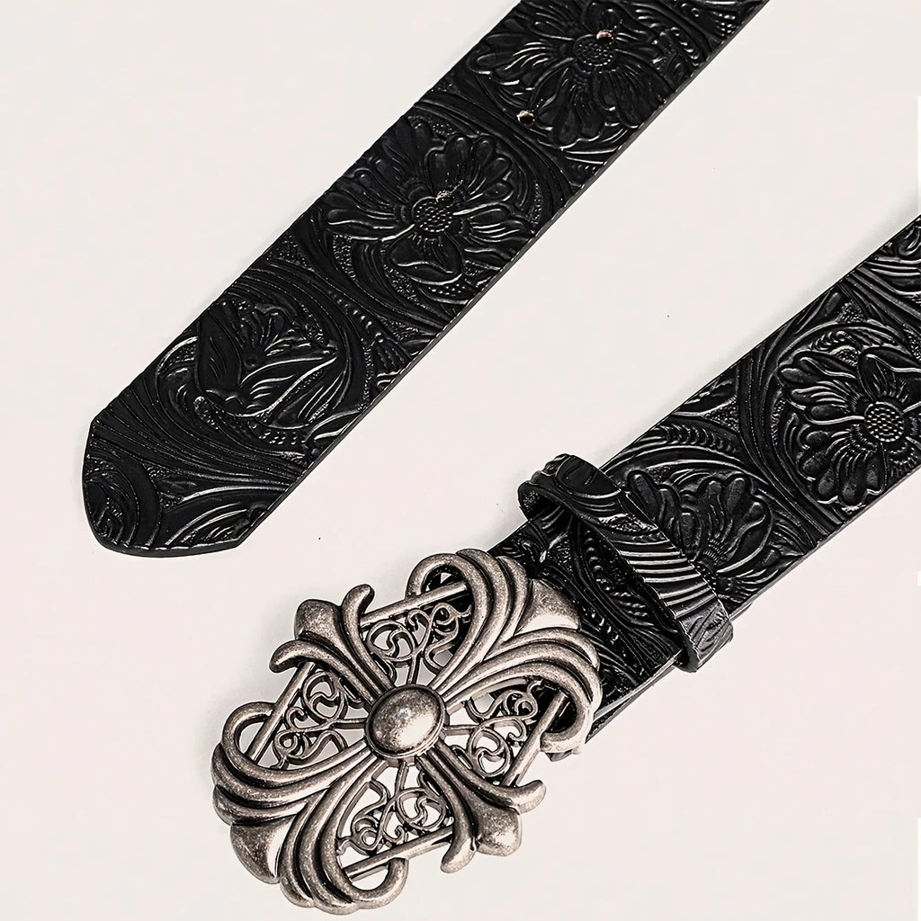 Retro bohemian men's belt with personalized punk rock style, suitable for jeans, dresses, and casual wear.