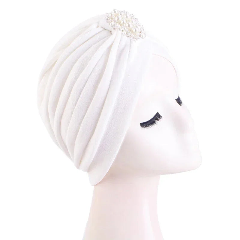 Indian Women Chemo Cap Muslim Diamonds Hijab Pleated Turban Wrap Headscarf Beanies Hair Loss Bonnet Hat Femme Turbante Mujer New SHOWLU FASHION STORE