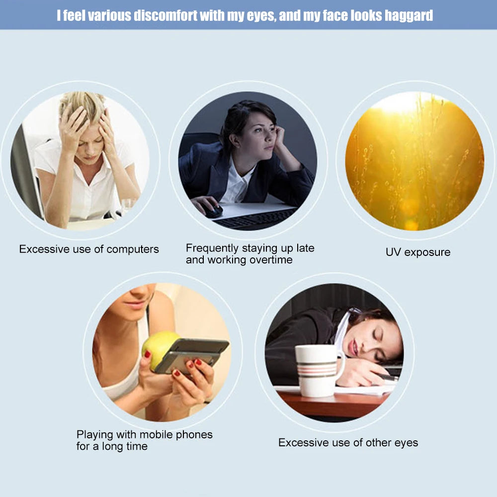 Showlu Smart General Maelsrom Electric Heat Eye Massage Mask resting on a soft pillow, showcasing its sleek design and adjustable strap.