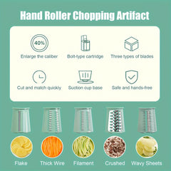Manual Vegetable Chopper Set - Multifunctional Fruit & Veggie Slicer, Grater, and Cutter with Container - for Potatoes,