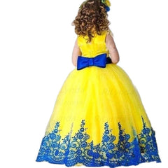 Tulle Flower Girl Dress for Wedding Floor Length Puffy Applique Princess Kids Birthday Party First Communion Ball Gown