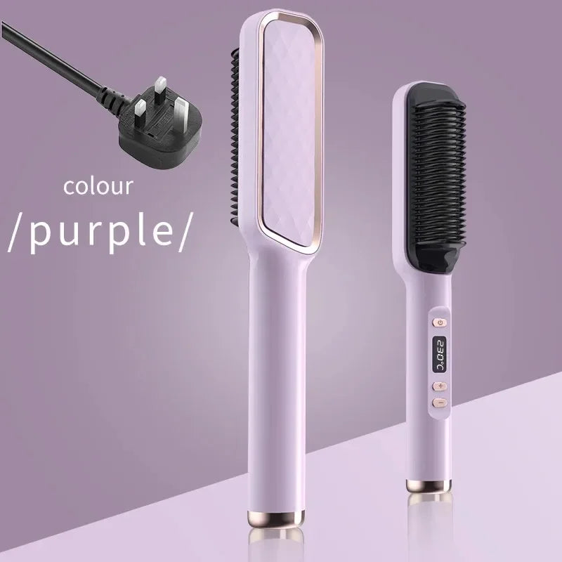 Showlu Smart General electric hair straightener comb with fast heating to 220°C, sleek design and ceramic plates for smooth styling.