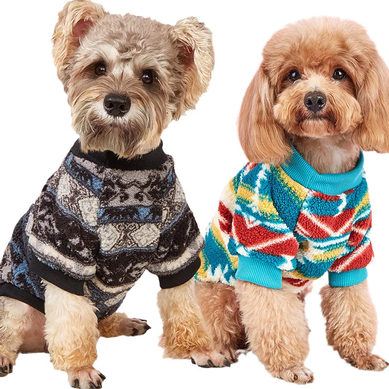 XLeiPet National Style dog hoodie, warm retro winter pet sweater with cozy fabric and stylish design for dogs.