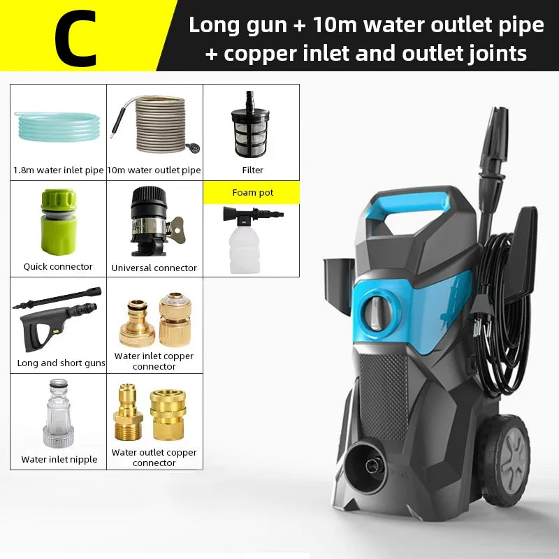 Showlu Smart General electric pressure washer with 3000 PSI, featuring a durable design and high-pressure spray nozzle.