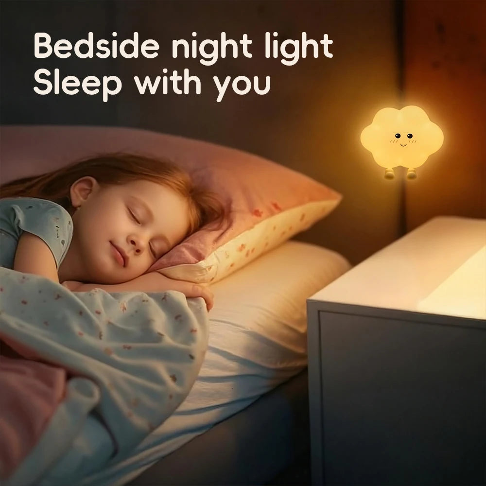 Star-shaped silicone LED night light by Showlu Smart General, soft glow, energy-efficient, perfect for bedrooms and nurseries.