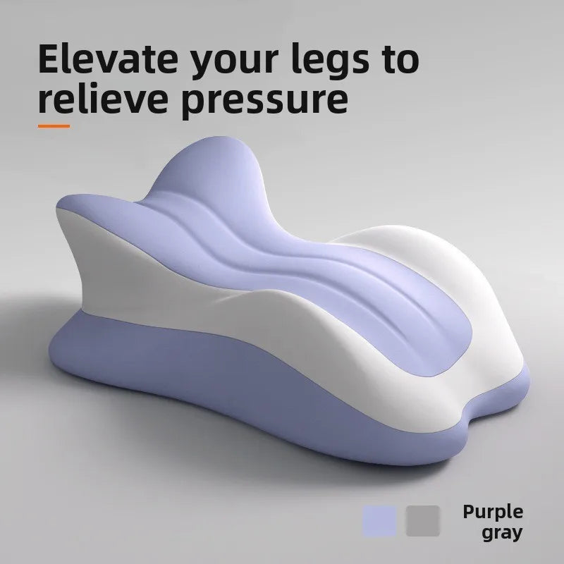 Showlu Memory Foam Bed Wedge Pillow for acid reflux and back pain relief, with contoured shape and soft fabric cover.
