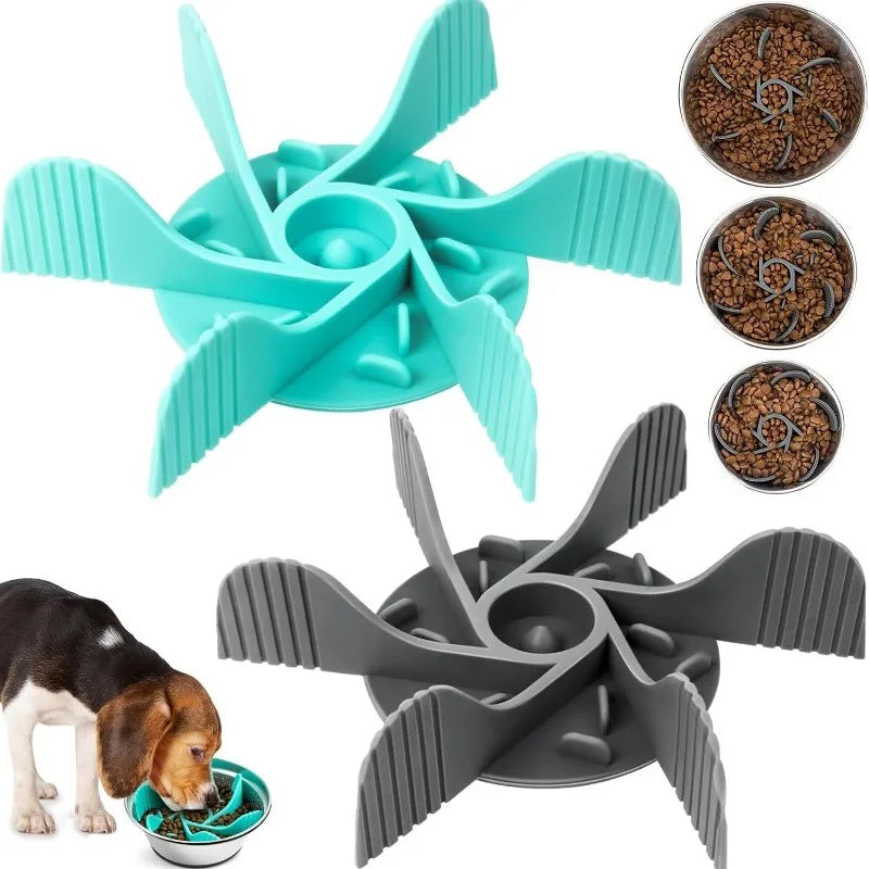 Showlu Fashion Store pet feeder with powerful suction cup, slow food bowl for dogs, easy to clean, helps prevent choking.