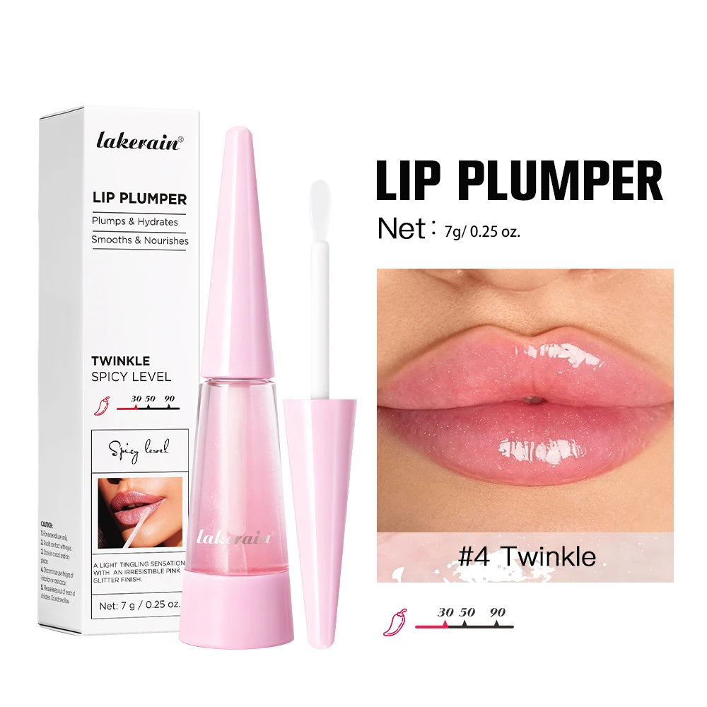 Showlu Smart General Lip Oil Plumper bottle with applicator brush, showcasing the sleek packaging and clear labeling.