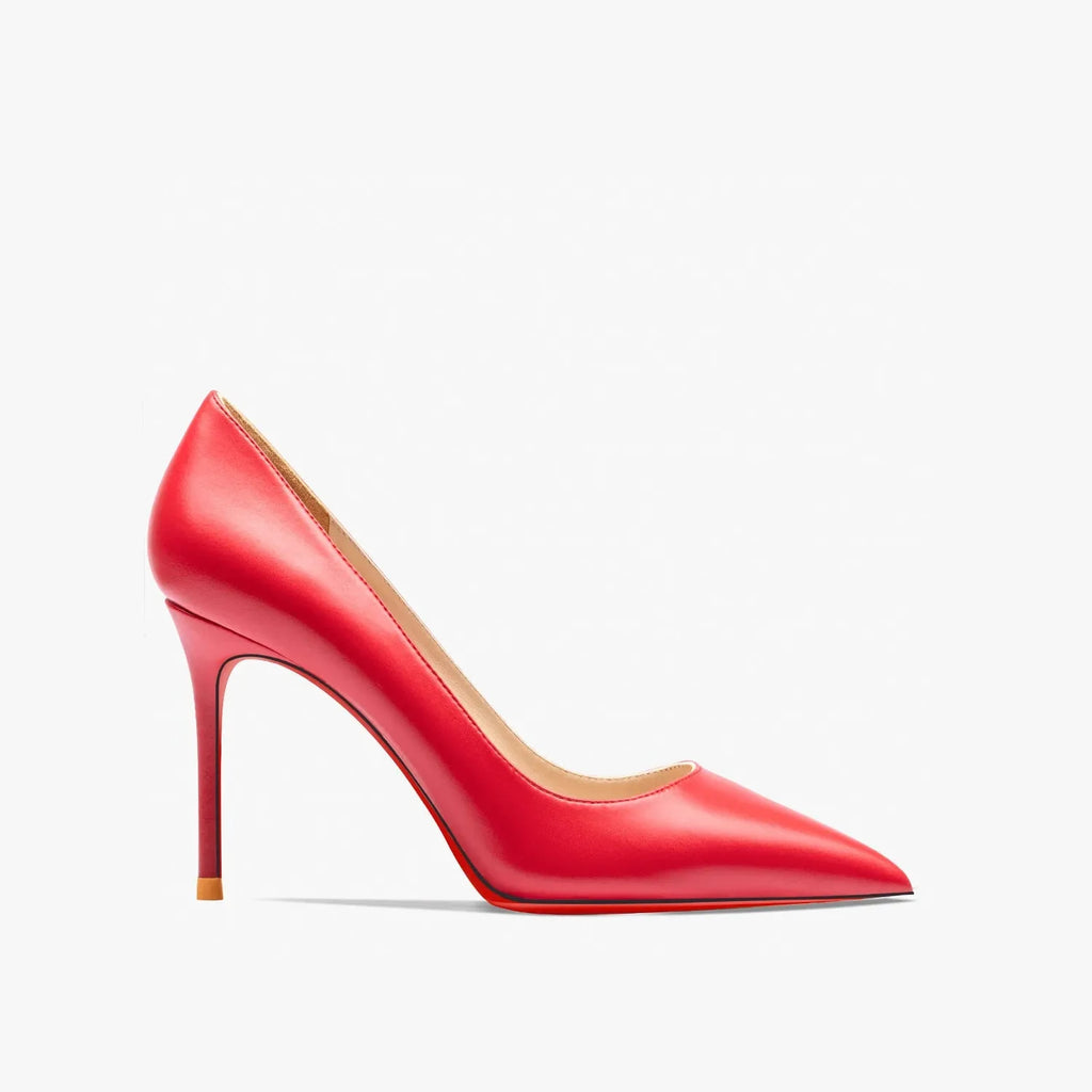 Red women's high heels by SHOWLU FASHION STORE, 12cm pointed toe pumps with elegant design and stylish look.