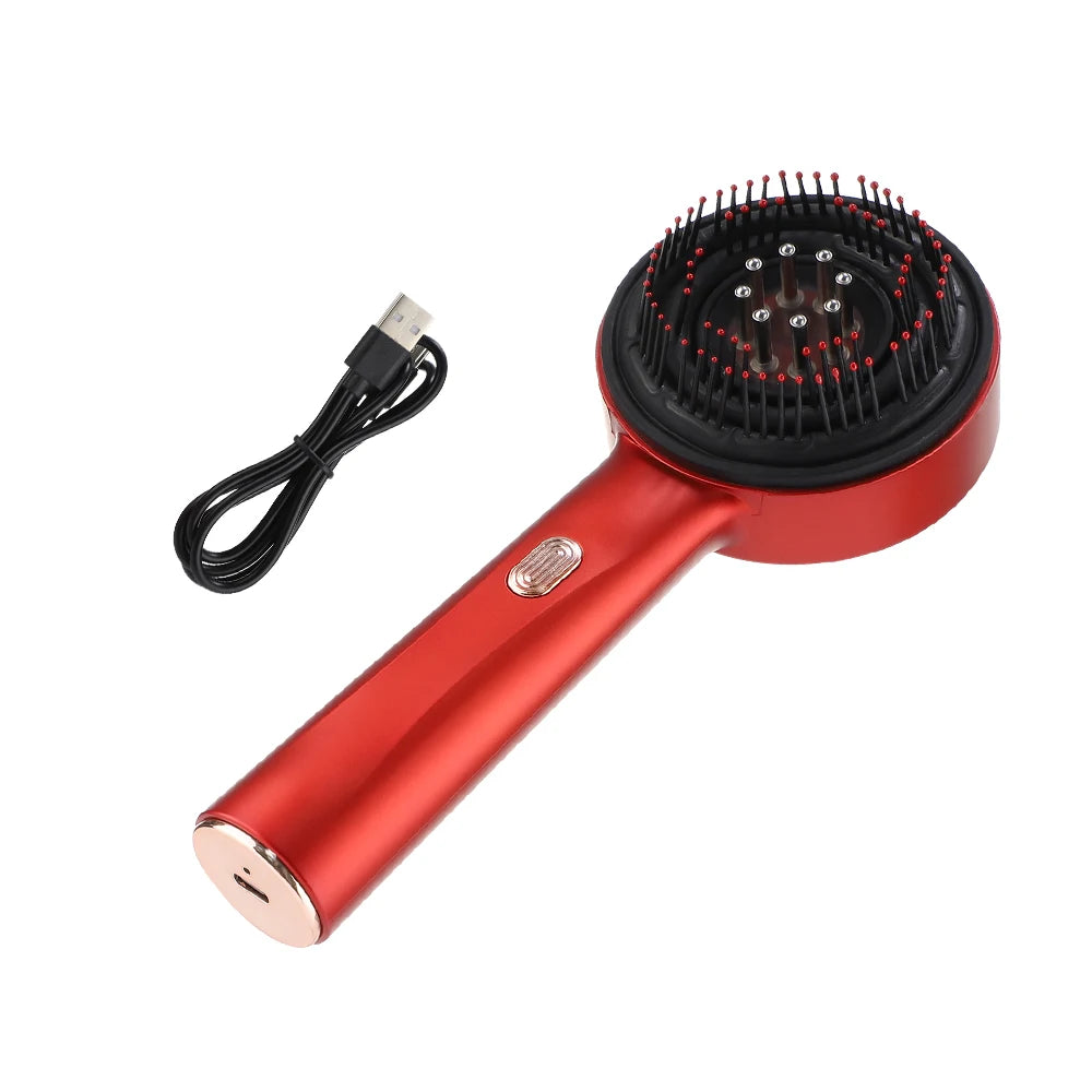 Showlu Smart General red light scalp massager comb with hair growth oil, showcasing the device and oil for hair stimulation.