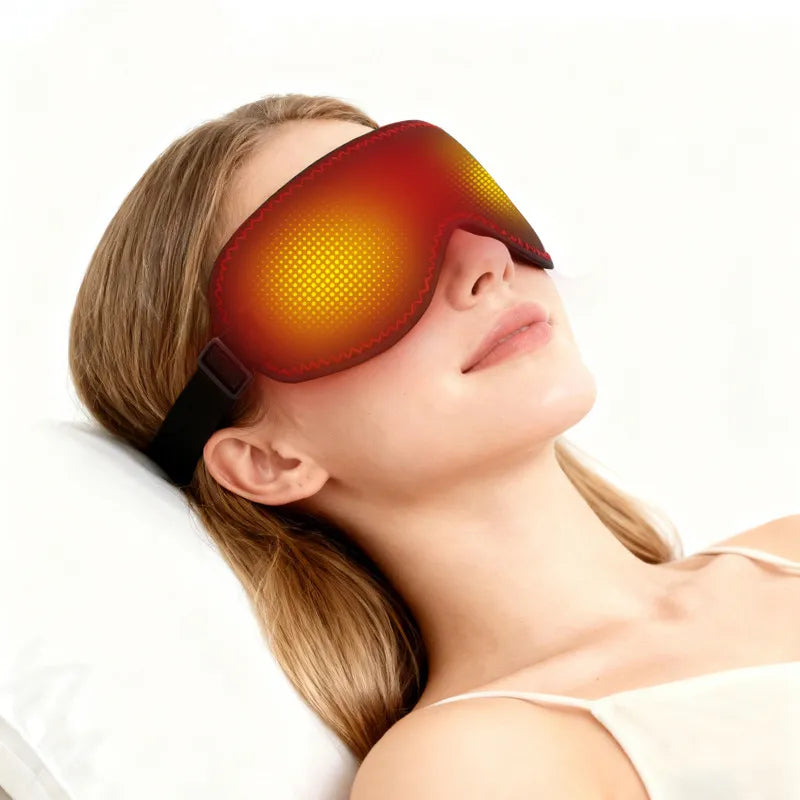 Showlu Smart heated eye massager with 3 vibration levels and heat therapy, designed for relaxing eye comfort.