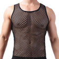 Men's breathable fashion tank top with hollow-out mesh design, sleeveless undershirt by Showlu Fashion Store