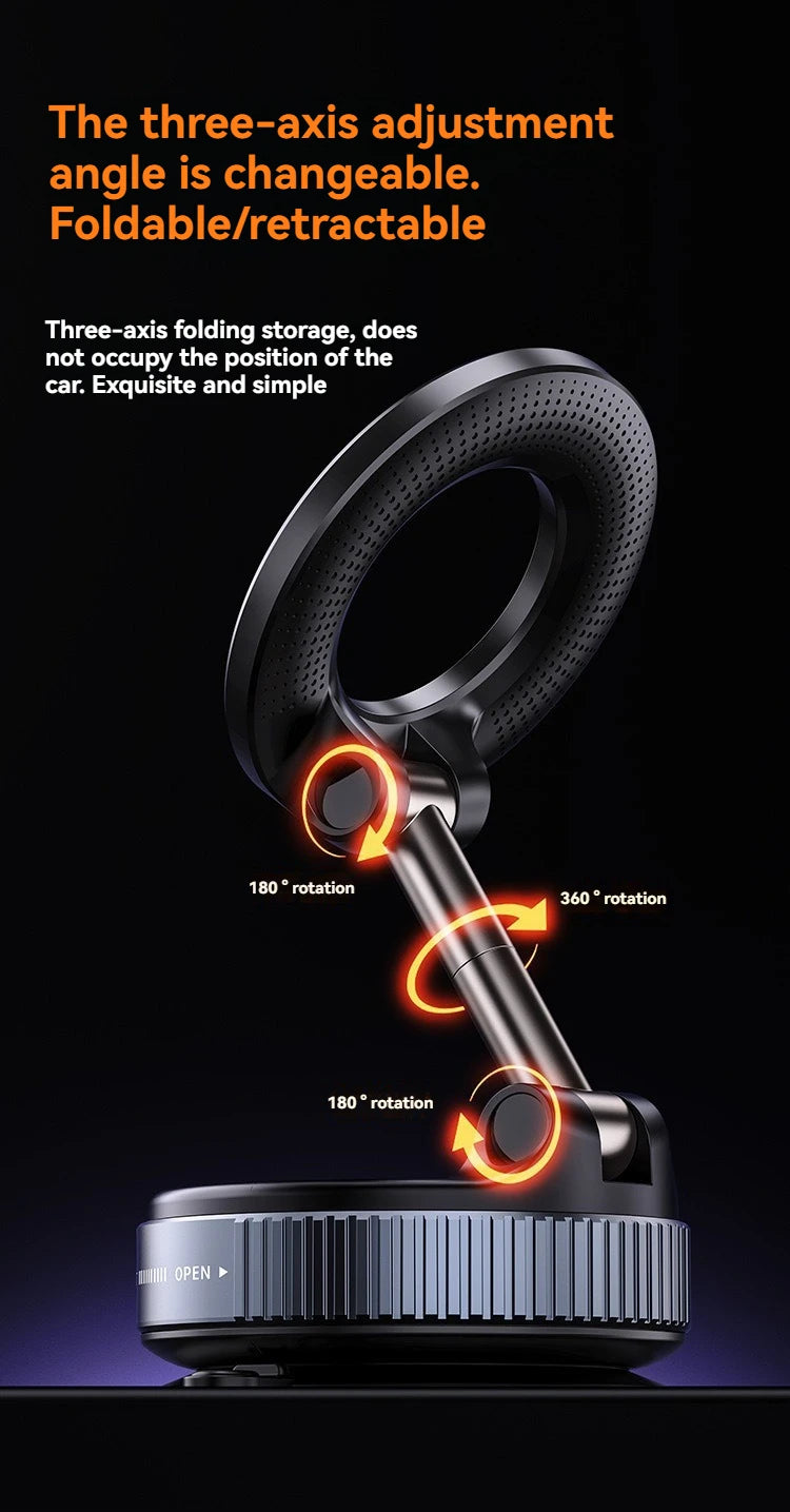 Showlu Smart General magnetic phone holder attached to car dashboard, holding a smartphone securely with magnetic grip