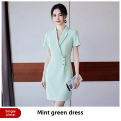 Elegant Suit Dress Women's Workwear Summer Jewelry Store High-end Atmosphere Beauty Salon Front Desk Reception Uniform