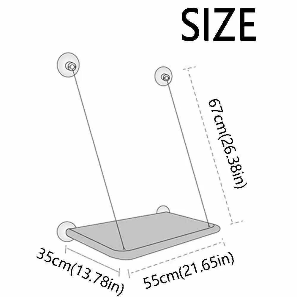 Showlu Cat Window Perch, a stable hanging hammock bed for indoor cats, providing a cozy resting spot on the window.