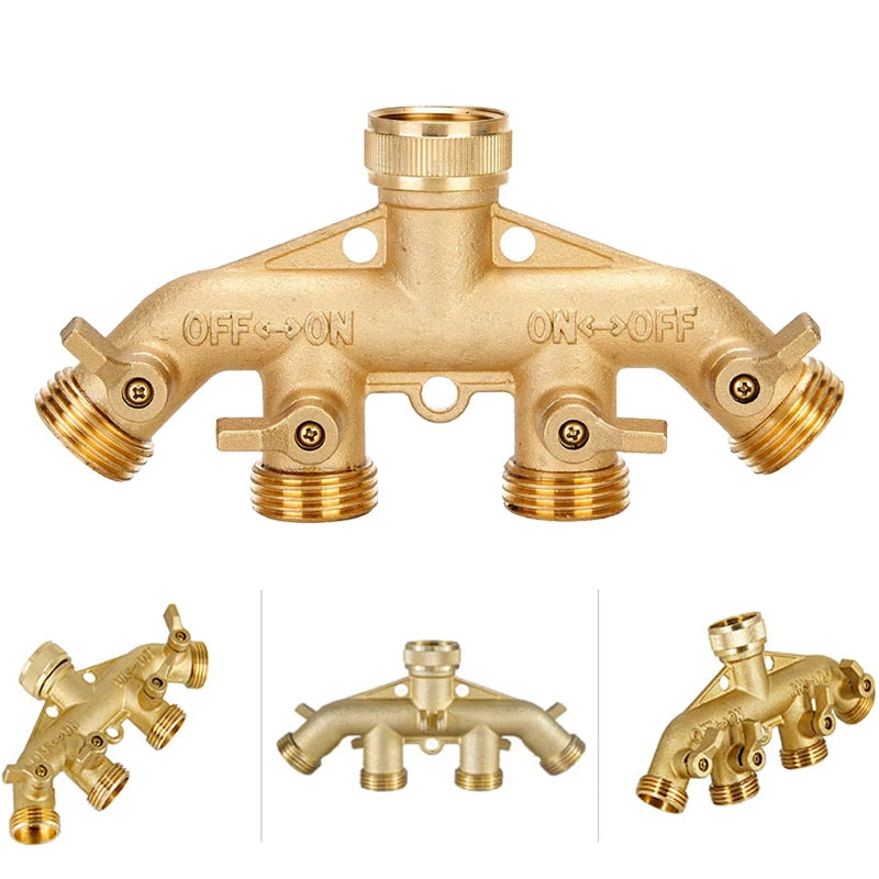 Showlu Smart General pressure washer hose splitter connected to hoses, allowing multiple spray attachments for cleaning tasks.