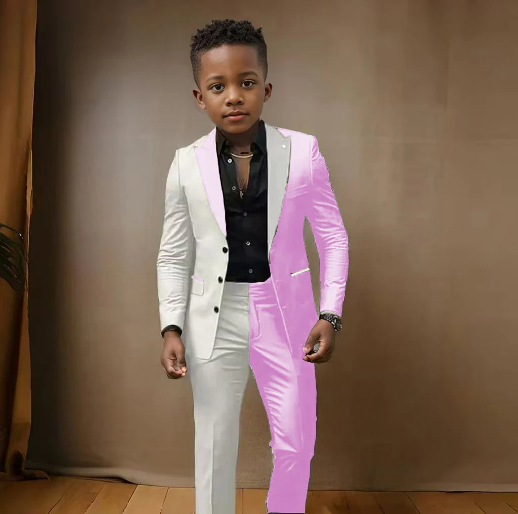 Boy blazer suit and pants set for ages 3-16, slim fit casual and wedding attire, perfect for birthdays and stage performances.