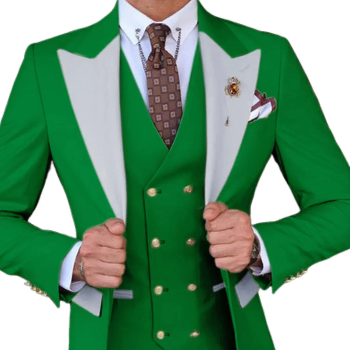 Formal Men's Suits 3 Pcs Slim Fit Suit Classical Groomsman Tuxedo Wedding Formal Party  Set  Wedding Prom (Jacket+ Pants +Vest)