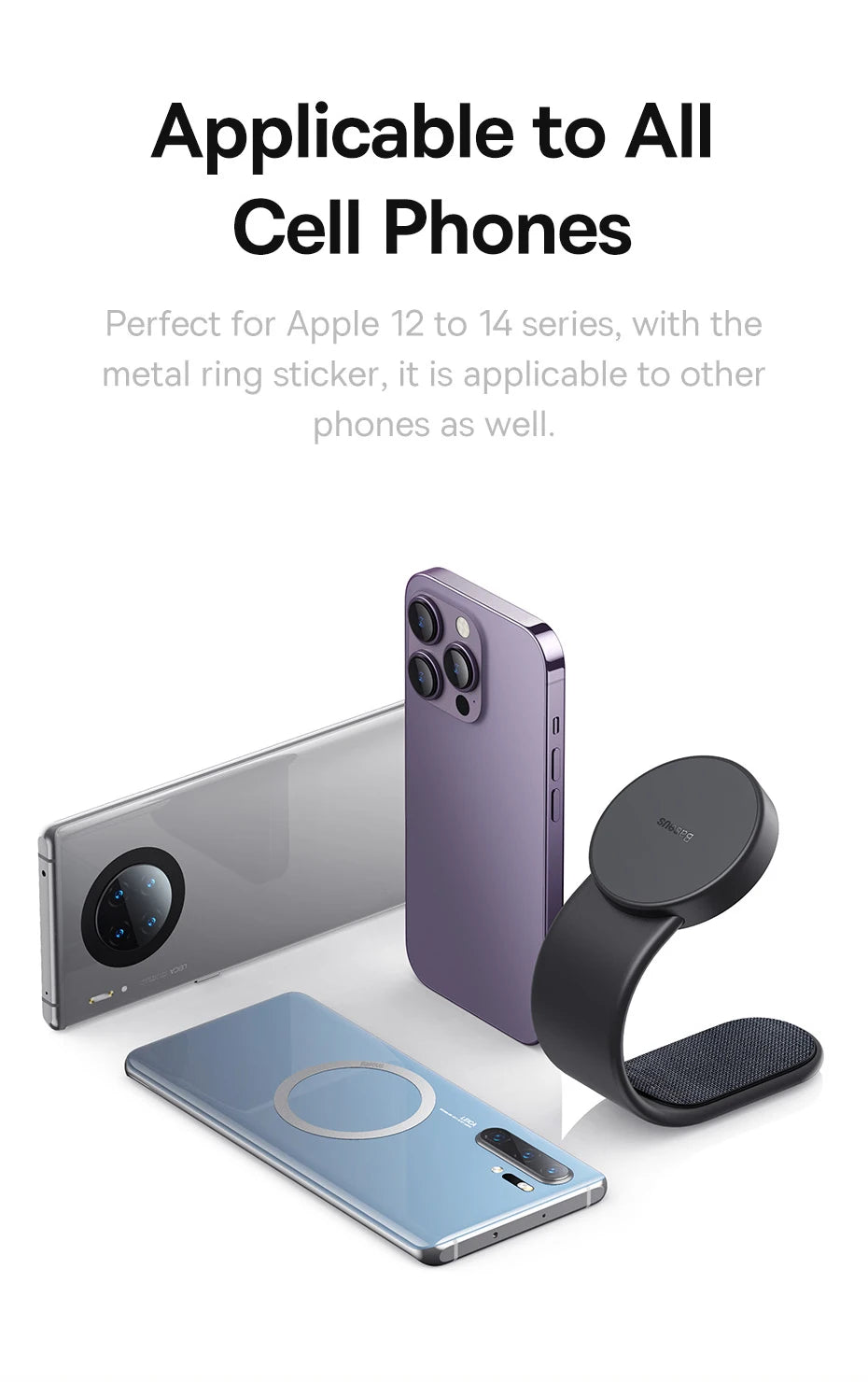 Magnetic foldable car phone holder for dashboard by Showlu Smart General, with adjustable arm and secure grip for smartphones.