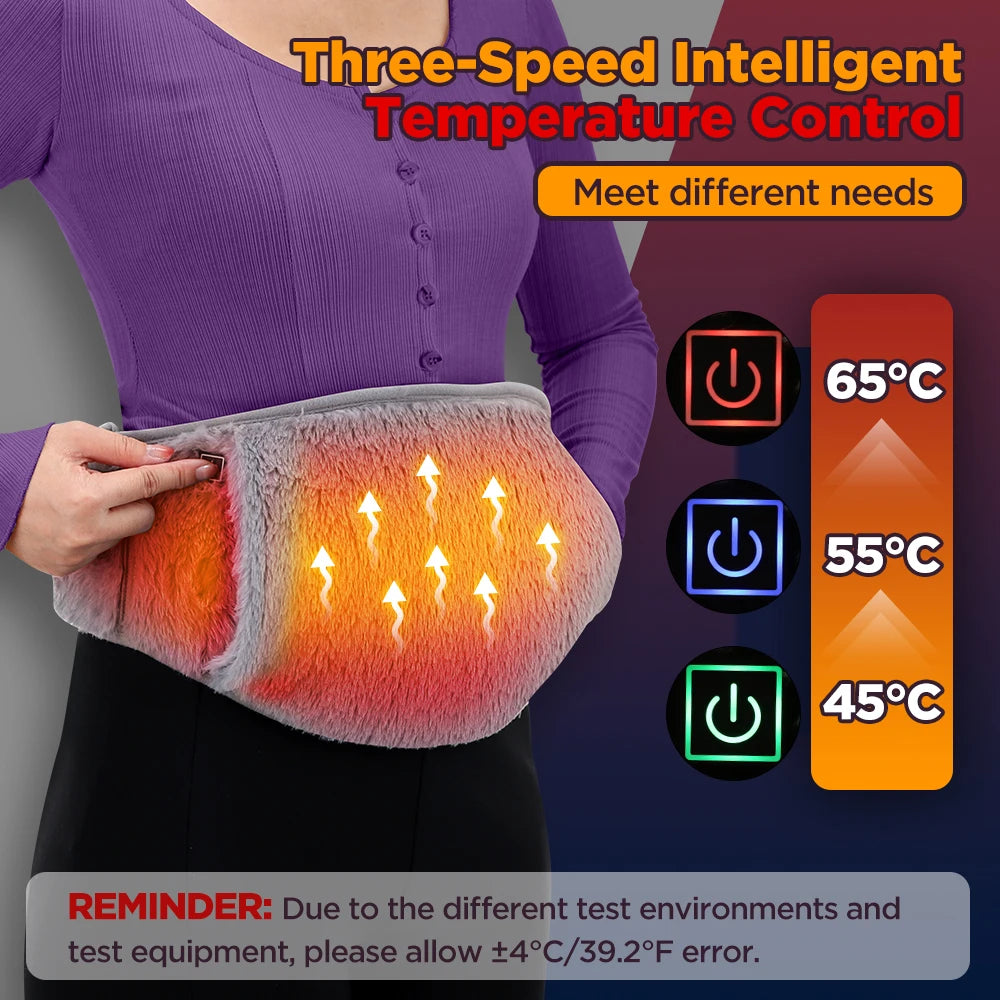 Showlu Smart General USB electric heating waist belt with adjustable graphene warm pad, designed for targeted lumbar warmth and comfort.