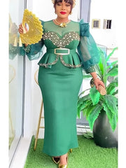 Elegant African Dresses for Women 2025 New Africa Clothing Plus Size Turkey Wedding Party Long Dress Dashiki Ankara Outfits Robe