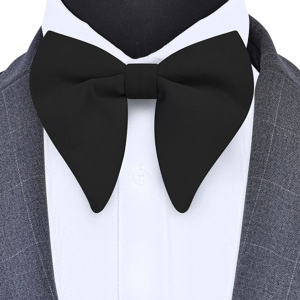 New Big Bow Ties Men's Solid Bowtie Red Black Yellow Fashion Bowknot For Men Wedding  Party Accessories