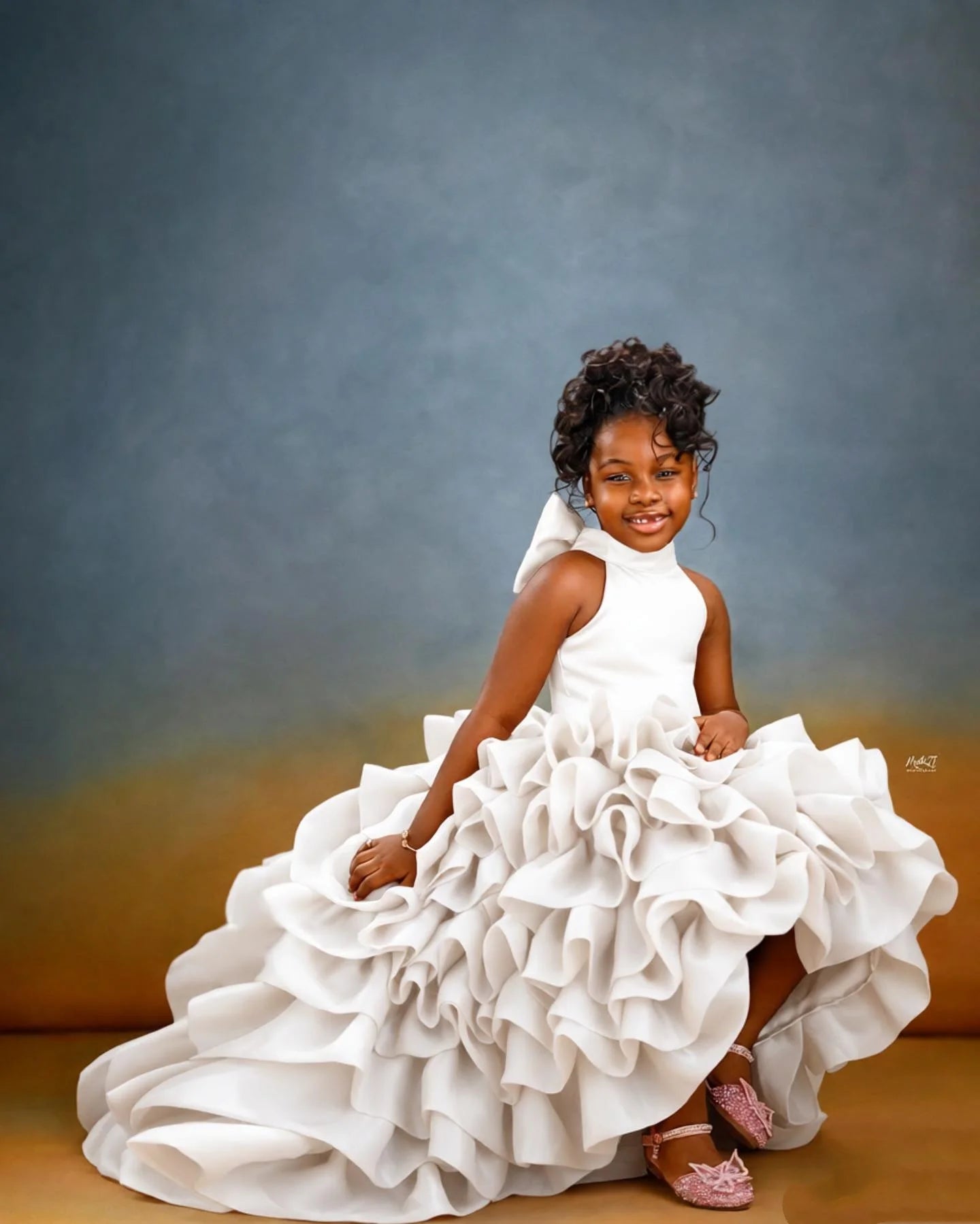 Pink High Low Flower Girl Dresses For Wedding Toddler Ruffles Birthday Party Photo Shoot Ball Gown Customized