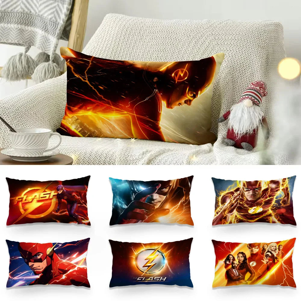 Double-sided Marvel The Flash pillow cover featuring a plush cartoon design, perfect for fans and home decor.