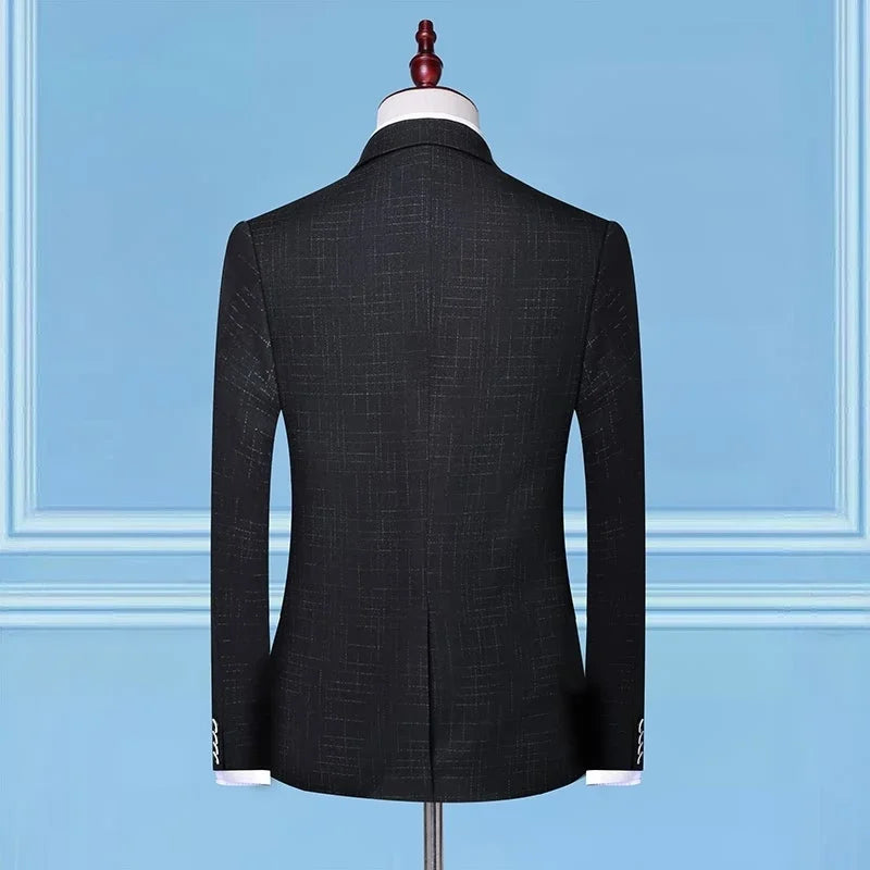 Boutique (Blazer + Vest + Trousers) Men's Fashion Business Slim A Variety of Elegant Gentlemen's Casual Dresses Formal 3-Piece